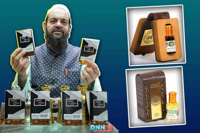 Nizamuddin's Zamzam perfume shop offers a variety of fragrances for customers.